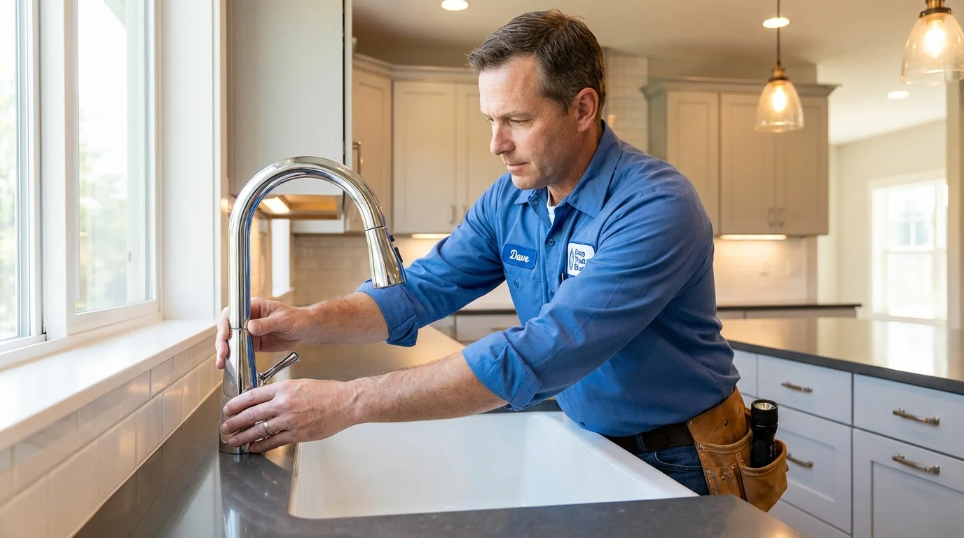 Kitchen faucet installation by Johns Plumbing LLC in Saddle River
