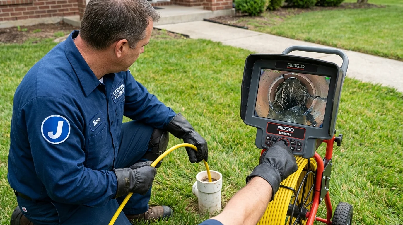 Sewer camera inspection being performed by Johns Plumbing LLC in Saddle River